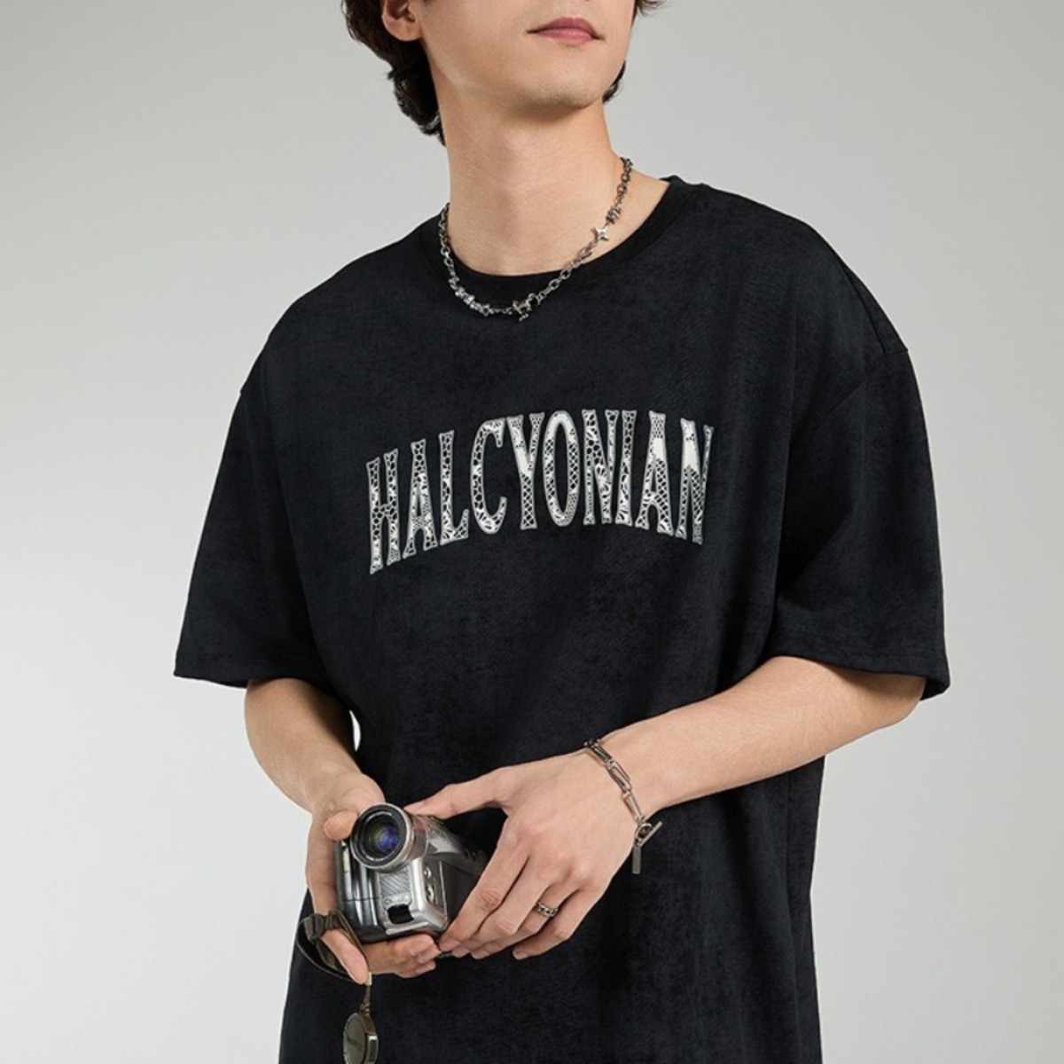 カップルペアルック ヴィンテージムード オフショル×ゆるシルエットTシャツ